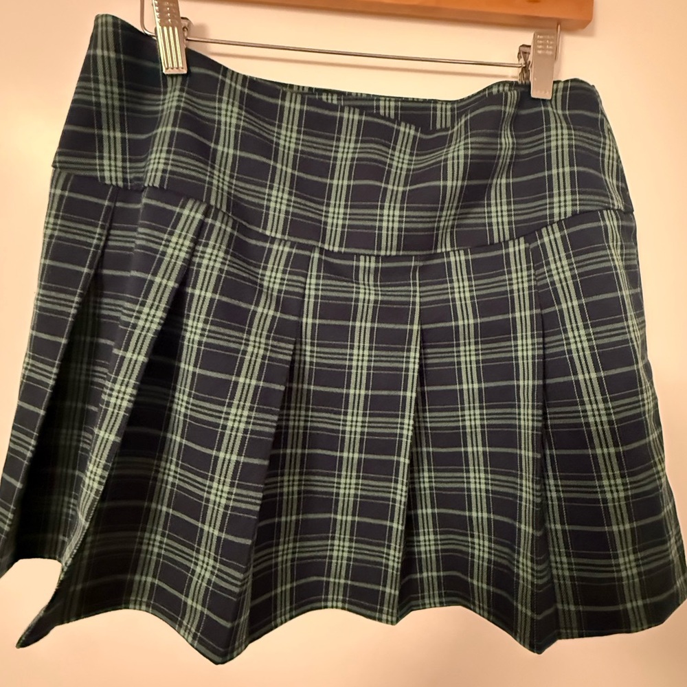 BP Plaid Skirt in Navy and Green